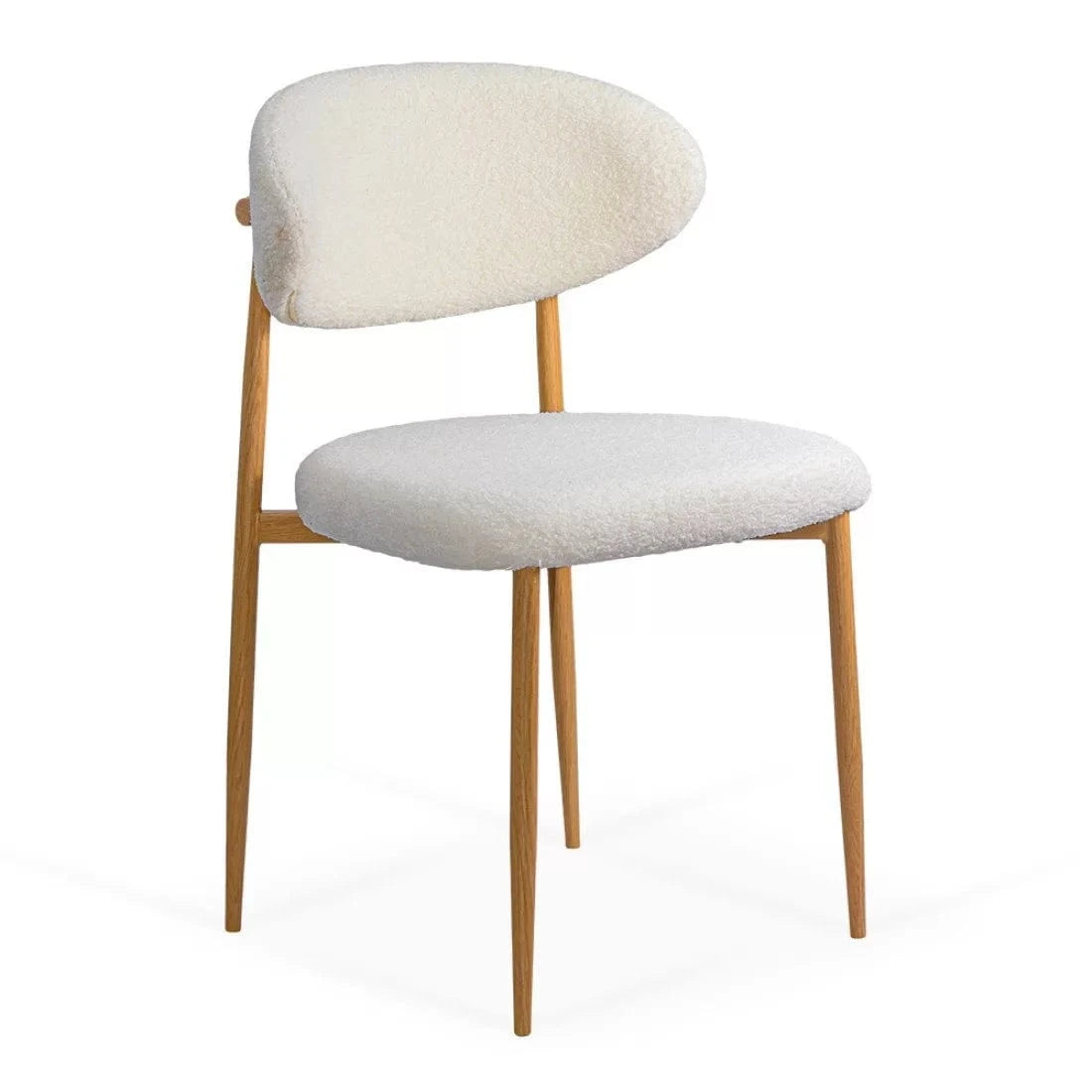 Scaun dining stofa buretat cadru metalic natur BUC283 Cushy CREM