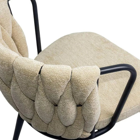 Scaun dining stofa buretat cadru metalic negru BUC 262 Doric BEJ