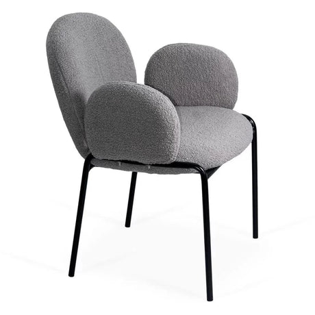 Scaun dining stofa buretat cadru metalic negru BUC281 City