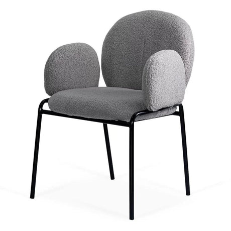 Scaun dining stofa buretat cadru metalic negru BUC281 City