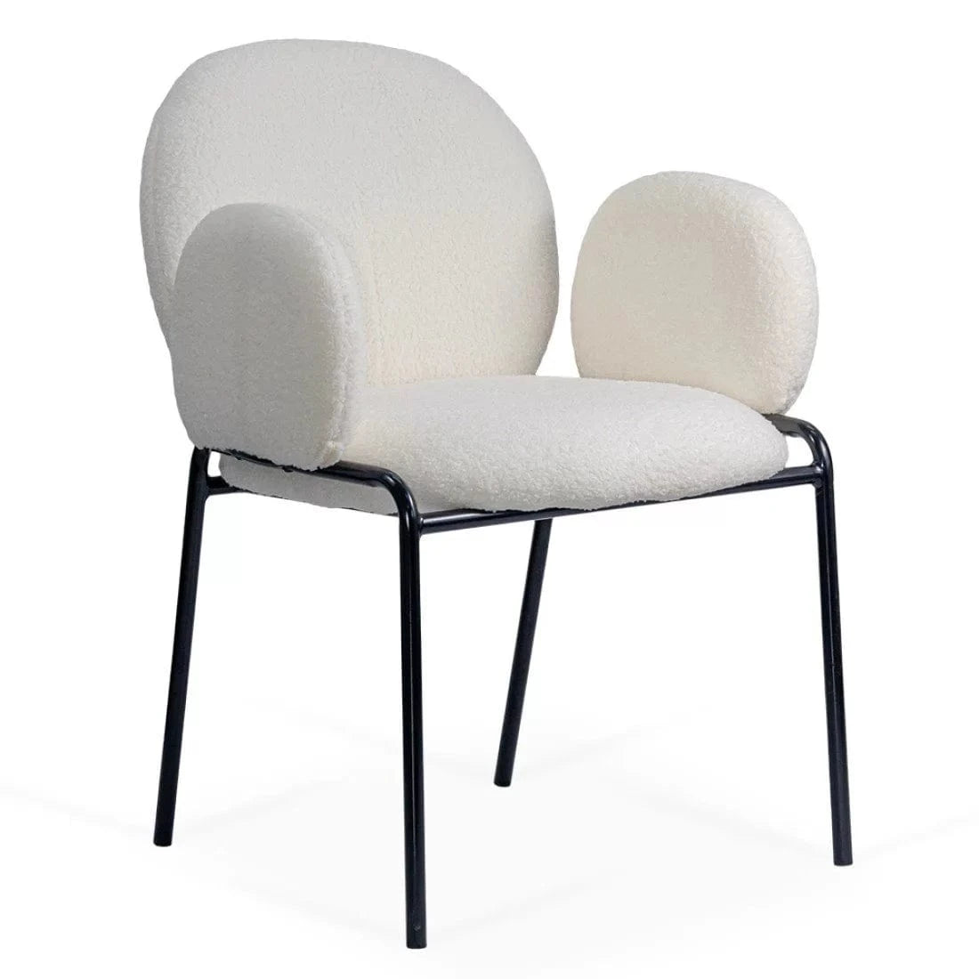 Scaun dining stofa buretat cadru metalic negru BUC281 City CREM