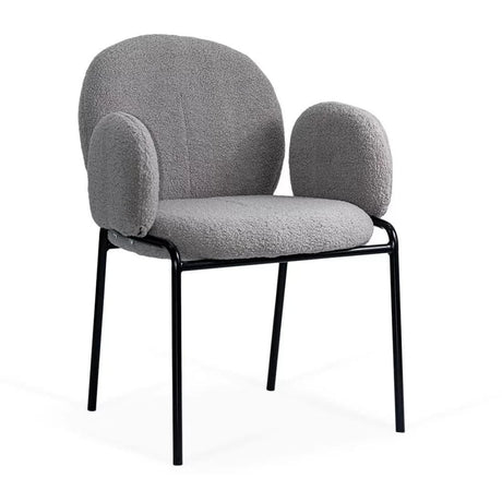 Scaun dining stofa buretat cadru metalic negru BUC281 City GRI INCHIS