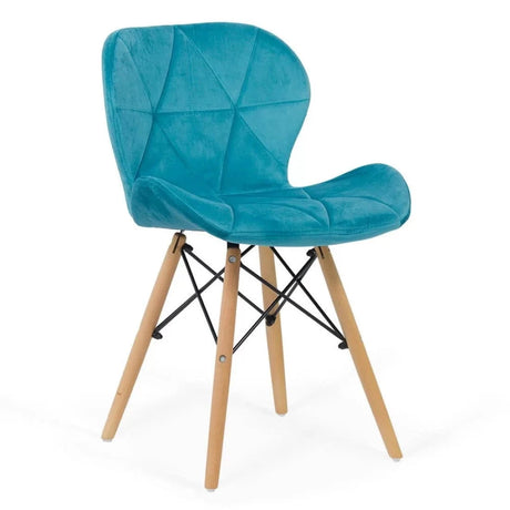 Scaun living catifea buretat cadru lemn fag BUC241V Flare TURCOAZ