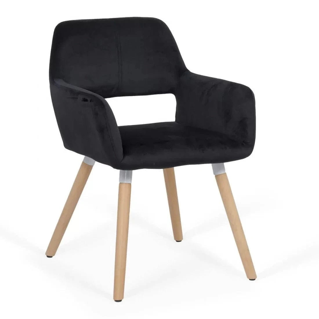 Scaun living catifea buretat cadru lemn fag BUC280 Cali NEGRU