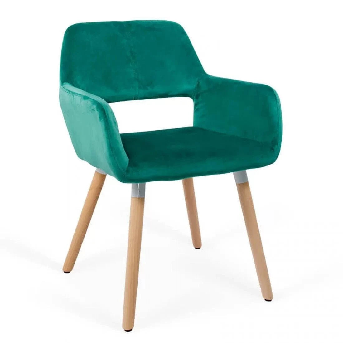 Scaun living catifea buretat cadru lemn fag BUC280 Cali VERDE INCHIS