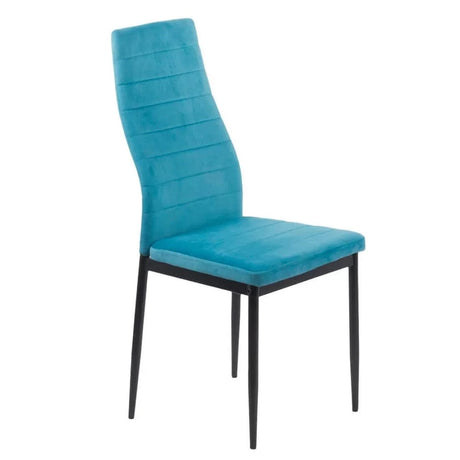 Scaun living catifea buretat cadru metal negru BUC263V Dusk TURCOAZ