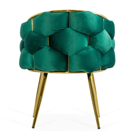 Scaun living catifea buretat cadru metalic auriu BUC251 Eli