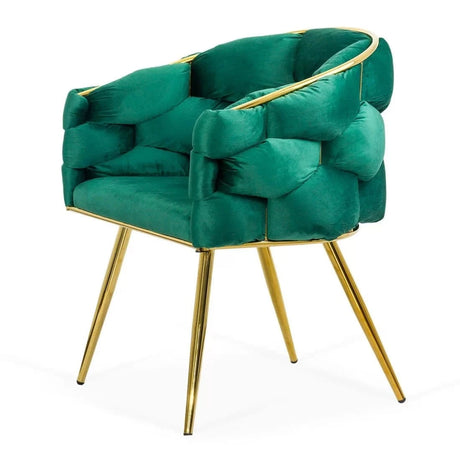 Scaun living catifea buretat cadru metalic auriu BUC251 Eli