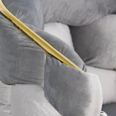 Scaun living catifea buretat cadru metalic auriu BUC251 Eli