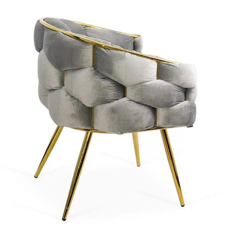 Scaun living catifea buretat cadru metalic auriu BUC251 Eli