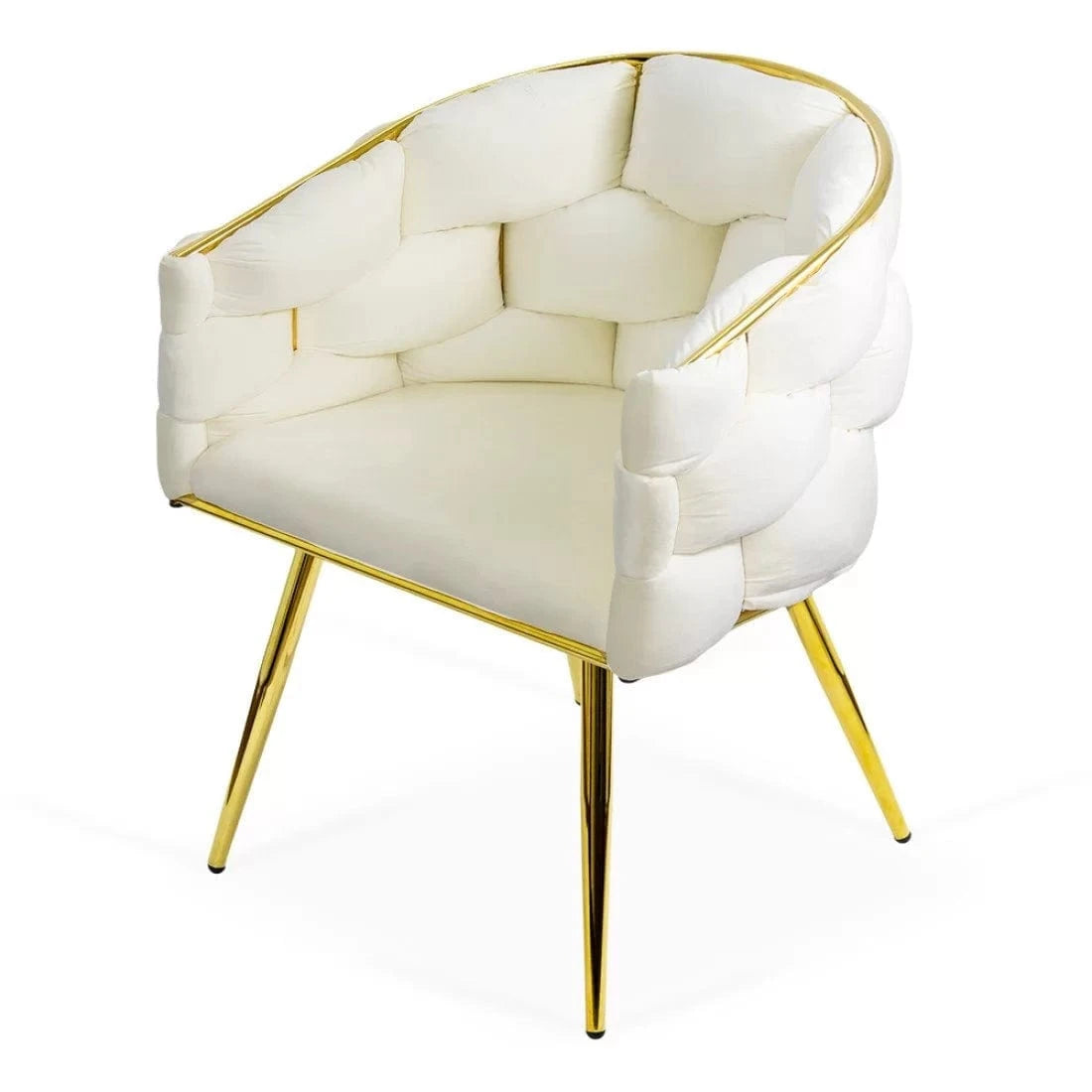 Scaun living catifea buretat cadru metalic auriu BUC251 Eli