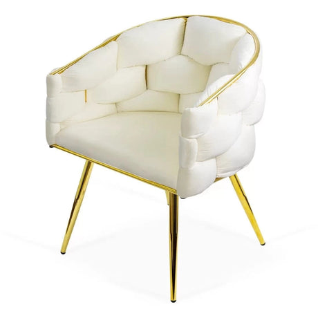 Scaun living catifea buretat cadru metalic auriu BUC251 Eli