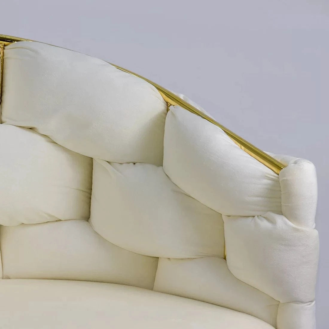 Scaun living catifea buretat cadru metalic auriu BUC251 Eli