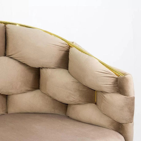 Scaun living catifea buretat cadru metalic auriu BUC251 Eli