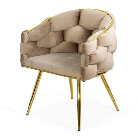 Scaun living catifea buretat cadru metalic auriu BUC251 Eli