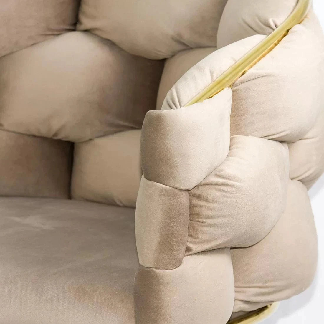 Scaun living catifea buretat cadru metalic auriu BUC251 Eli