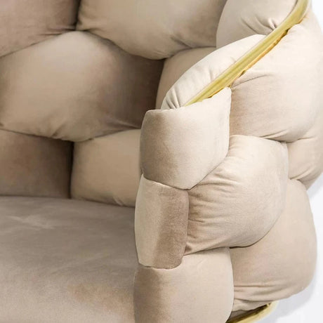 Scaun living catifea buretat cadru metalic auriu BUC251 Eli