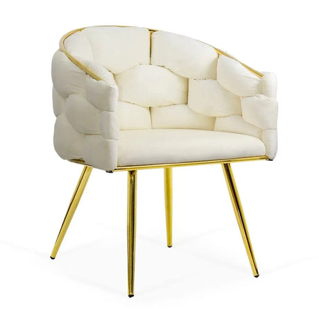 Scaun living catifea buretat cadru metalic auriu BUC251 Eli CREM
