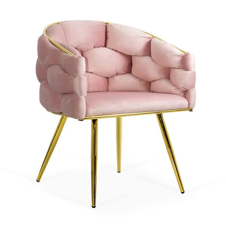 Scaun living catifea buretat cadru metalic auriu BUC251 Eli ROZ