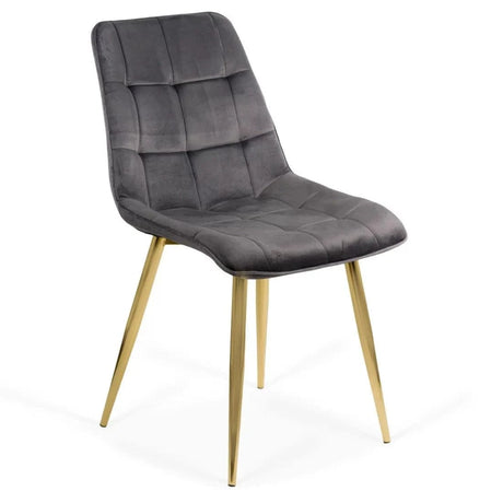 Scaun living catifea buretat cadru metalic auriu BUC252 Gold GRI INCHIS