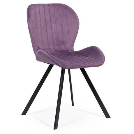 Scaun living catifea buretat cadru metalic negru BUC248 Roi MOV