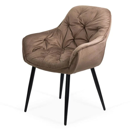 Scaun living catifea buretat cadru metalic negru BUC257 Ines