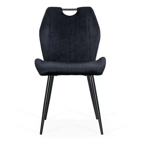 Scaun living catifea buretat cadru otel negru BUC204 Oaks