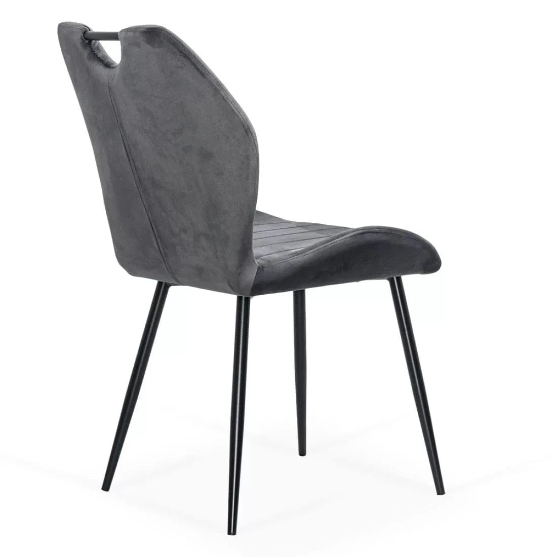 Scaun living catifea buretat cadru otel negru BUC204 Oaks