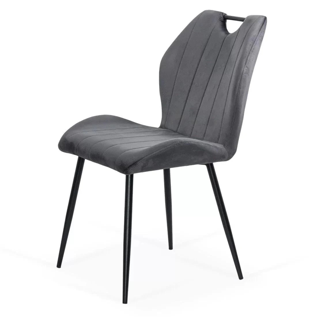 Scaun living catifea buretat cadru otel negru BUC204 Oaks