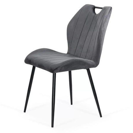 Scaun living catifea buretat cadru otel negru BUC204 Oaks