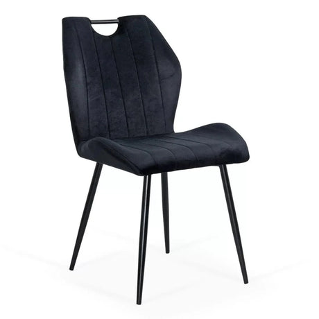 Scaun living catifea buretat cadru otel negru BUC204 Oaks NEGRU