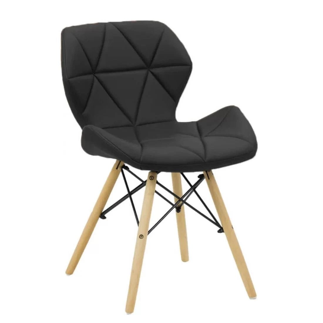 Scaun living piele buretat cadru lemn fag BUC 241 Lotus NEGRU