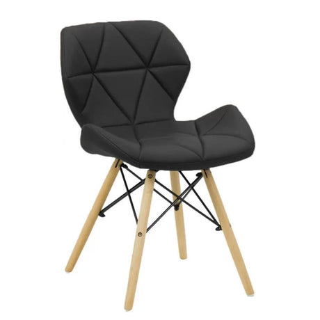 Scaun living piele buretat cadru lemn fag BUC 241 Lotus NEGRU