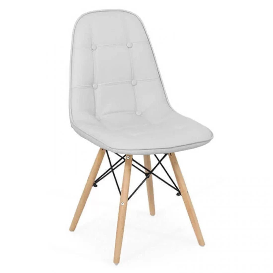 Scaun living piele buretat cadru lemn fag BUC232 Mediterana ALB