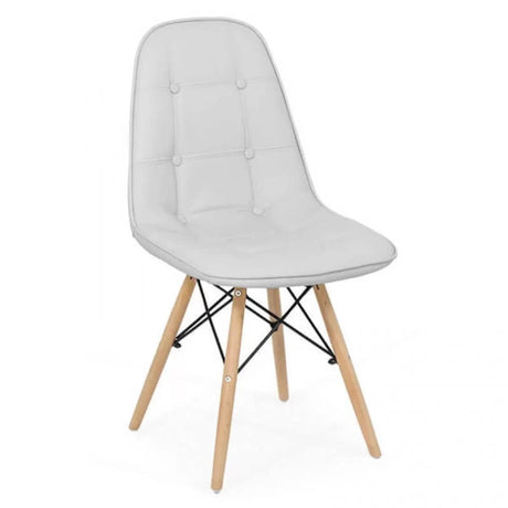 Scaun living piele buretat cadru lemn fag BUC232 Mediterana ALB