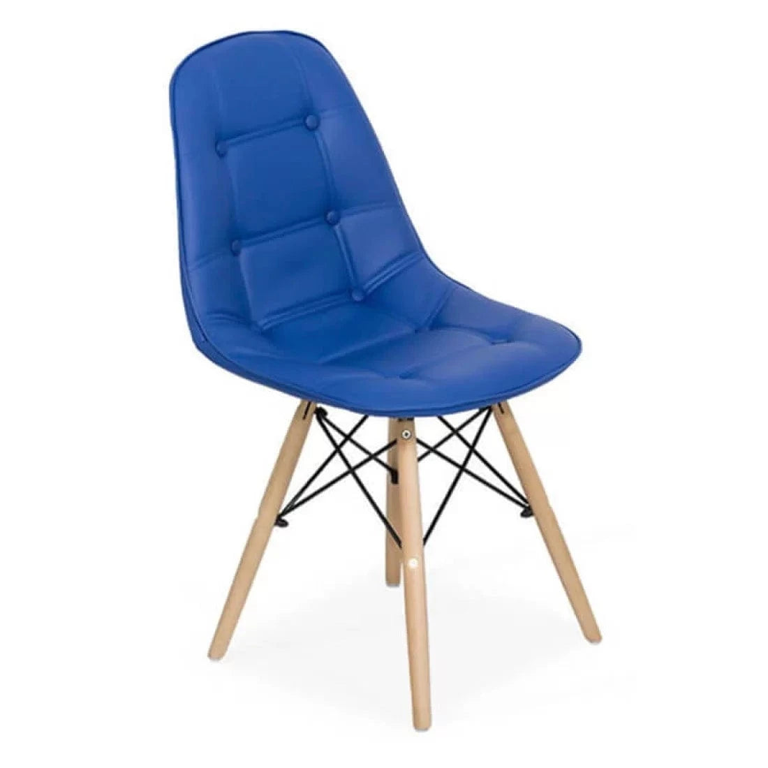 Scaun living piele buretat cadru lemn fag BUC232 Mediterana ALBASTRU