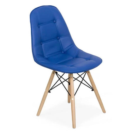 Scaun living piele buretat cadru lemn fag BUC232 Mediterana ALBASTRU