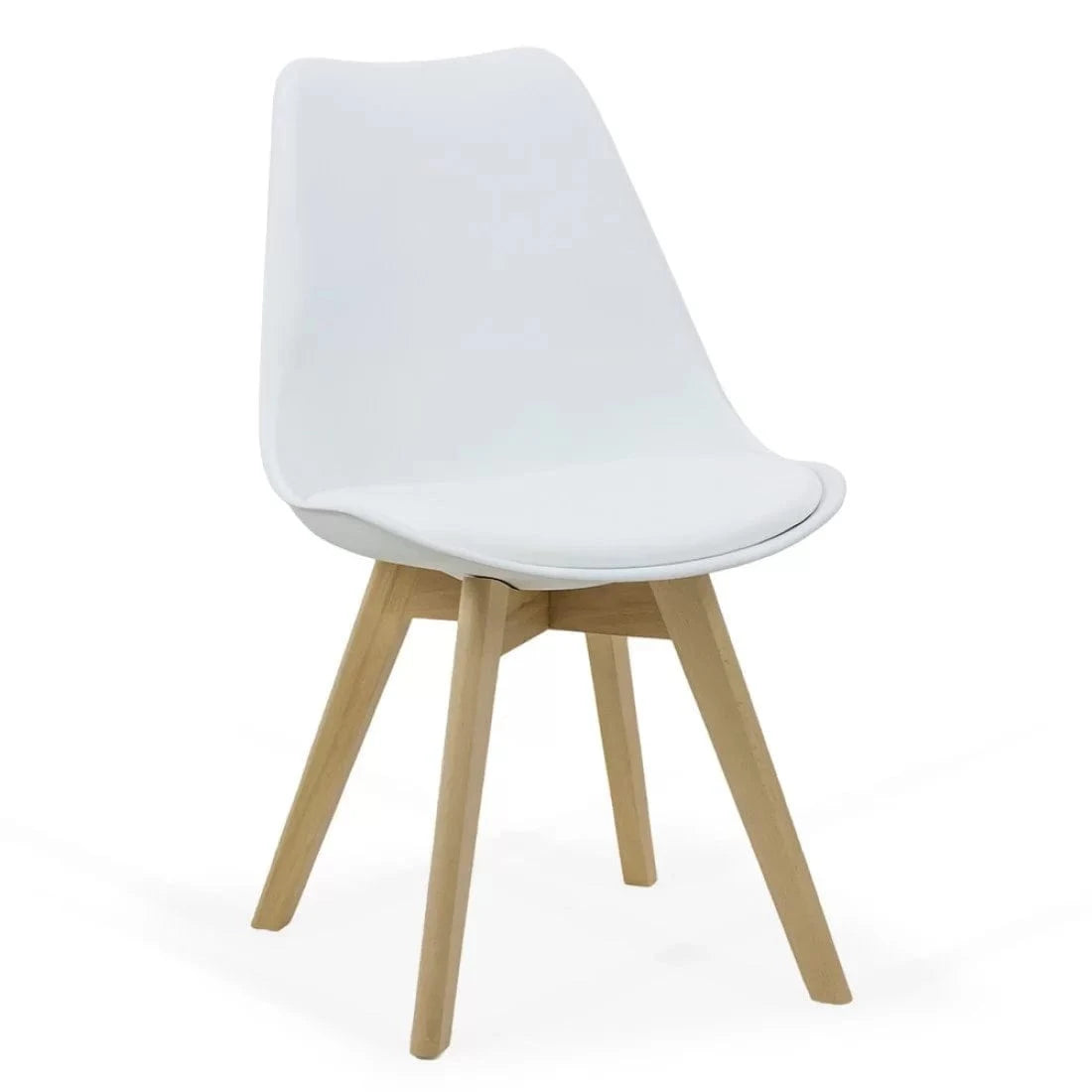 Scaun living piele buretat cadru lemn fag BUC242 Greenland ALB