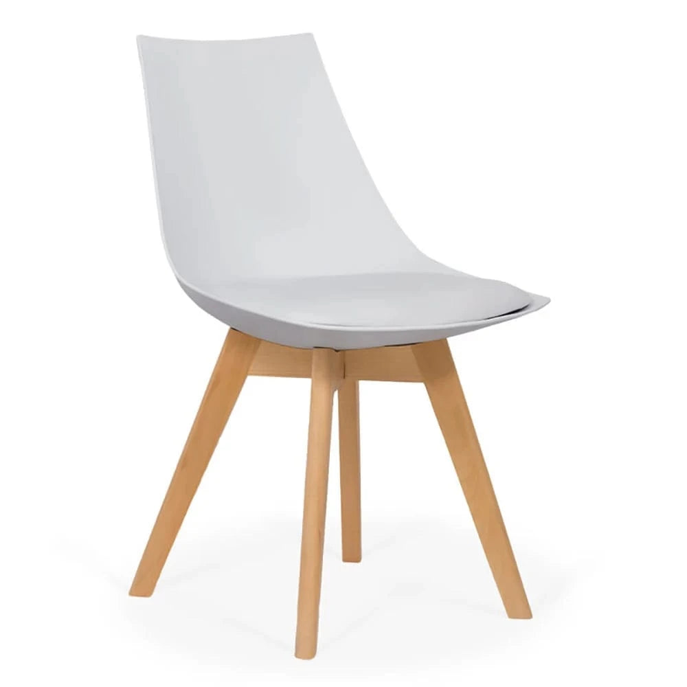 Scaun living piele buretat cadru lemn fag BUC245 Penthouse ALB