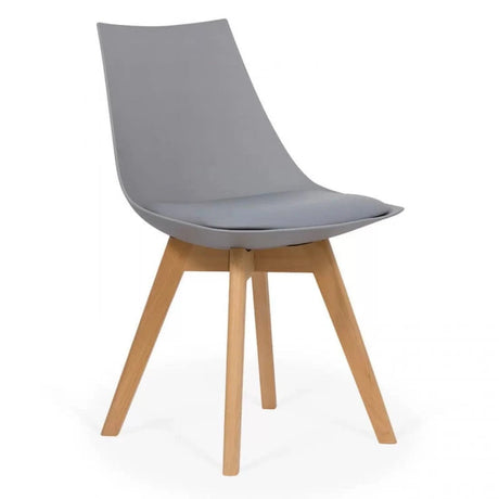 Scaun living piele buretat cadru lemn fag BUC245 Penthouse GRI DESCHIS