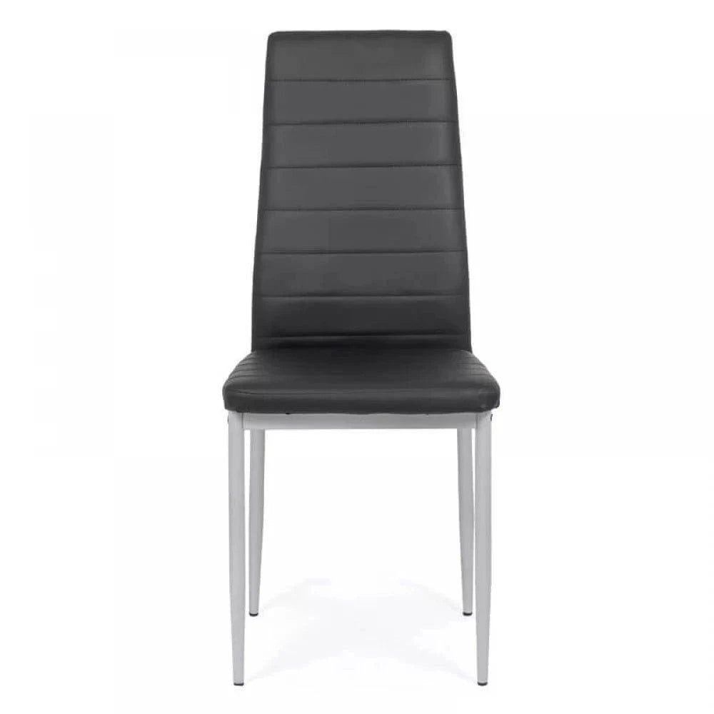 Scaun living piele buretat cadru metalic gri BUC263 Trendy