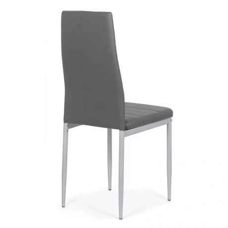 Scaun living piele buretat cadru metalic gri BUC263 Trendy