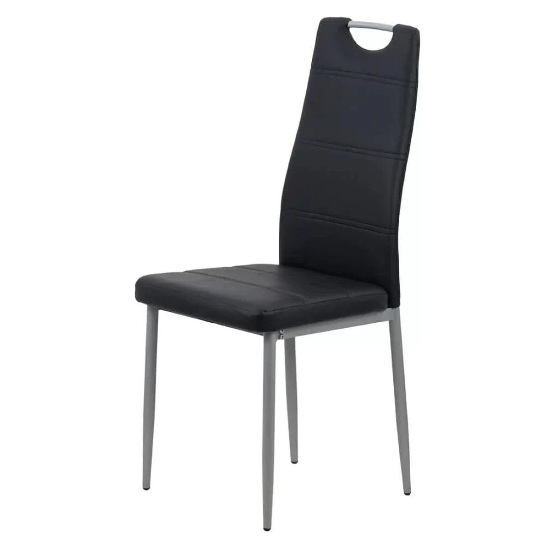 Scaun living piele buretat cadru metalic gri BUC264 Weekend