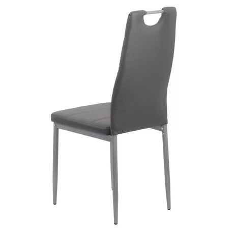 Scaun living piele buretat cadru metalic gri BUC264 Weekend