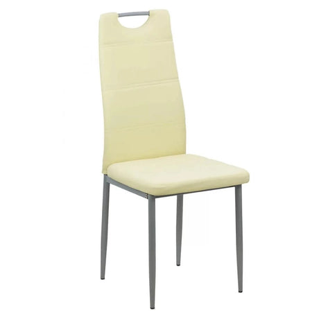 Scaun living piele buretat cadru metalic gri BUC264 Weekend CREM