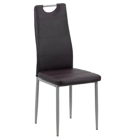 Scaun living piele buretat cadru metalic gri BUC264 Weekend MARO INCHIS