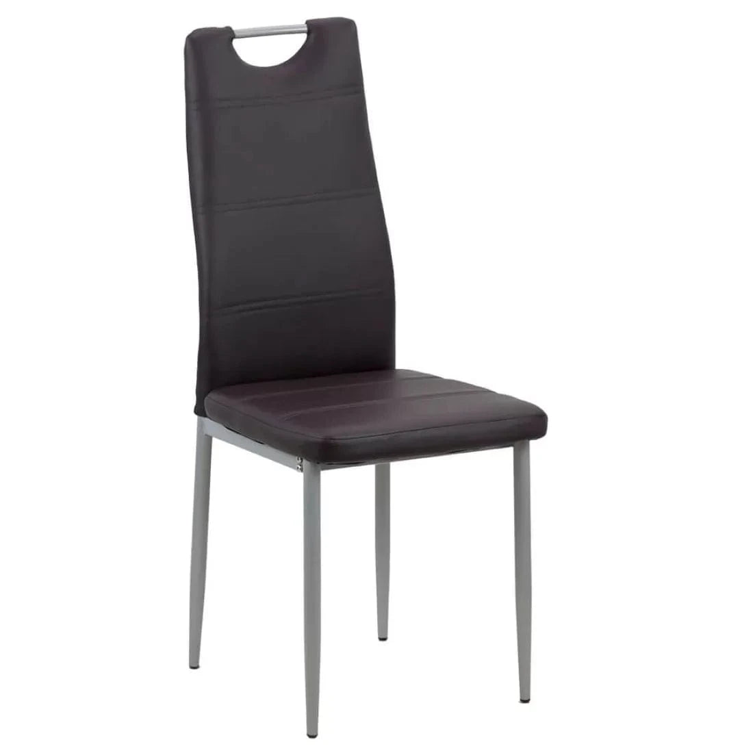 Scaun living piele buretat cadru metalic gri BUC264 Weekend MARO INCHIS