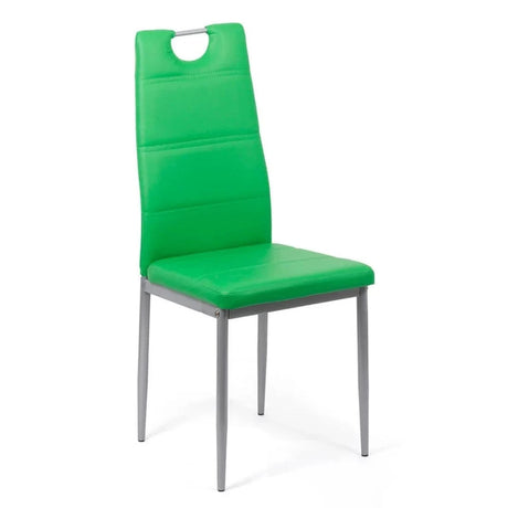 Scaun living piele buretat cadru metalic gri BUC264 Weekend VERDE DESCHIS