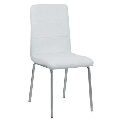 Scaun living piele buretat cadru otel cromat BUC230 Garden ALB