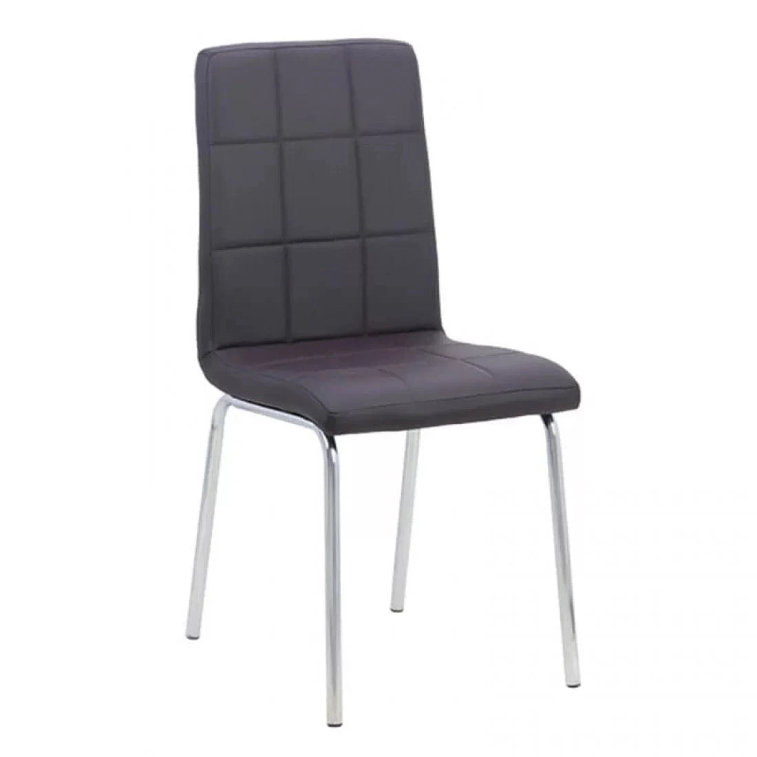 Scaun living piele buretat cadru otel cromat BUC230 Garden MARO INCHIS